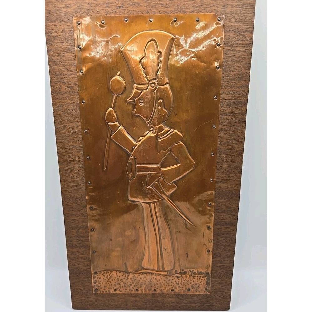 Vntg  3d Copper  Picture Embossed copper sheet Wall art Plaque Signed By Artist